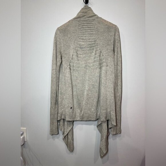 Lululemon Live Healthy Wrap Cardigan Heathered Sand Dune size 10 - Picture 8 of 12